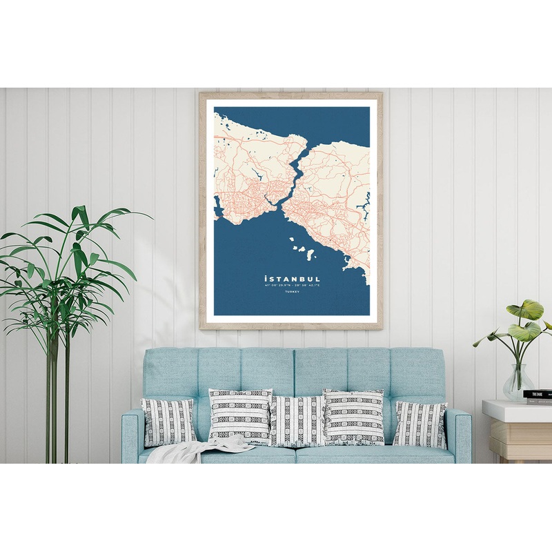 Istanbul City Map Road Home Decor Premium Quality Poster Print Choose Your Sizes