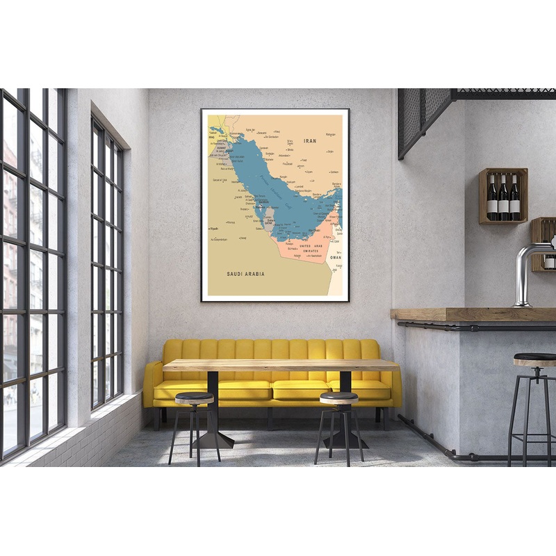 Persian Gulf Map Home Decor Premium Quality Poster Print Choose Your Sizes