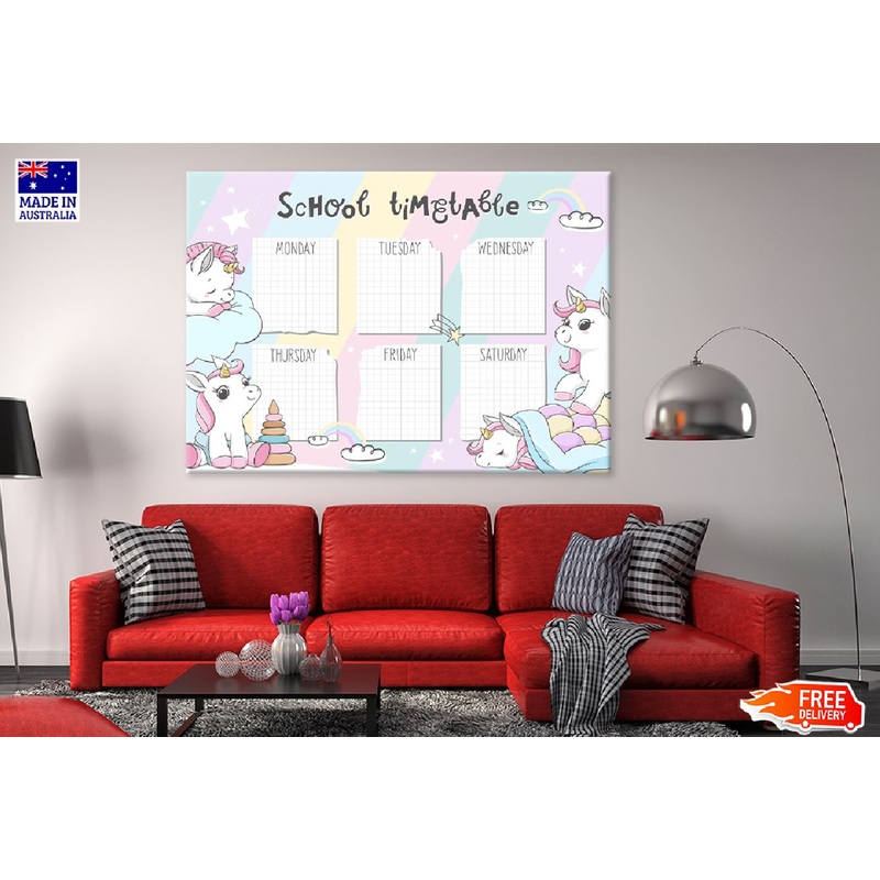 School Timetable for Students Vector Art Nursery & Kids Print 100% Australian Made