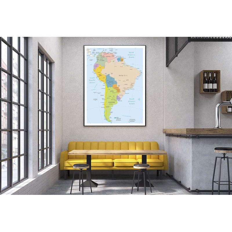 South America Highly Detailed Map Home Decor Premium Quality Poster Print Choose Your Sizes