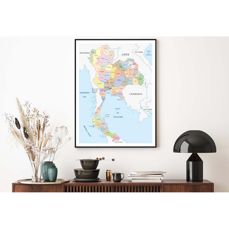 Thailand Administrative Map Home Decor Premium Quality Poster Print Choose Your Sizes