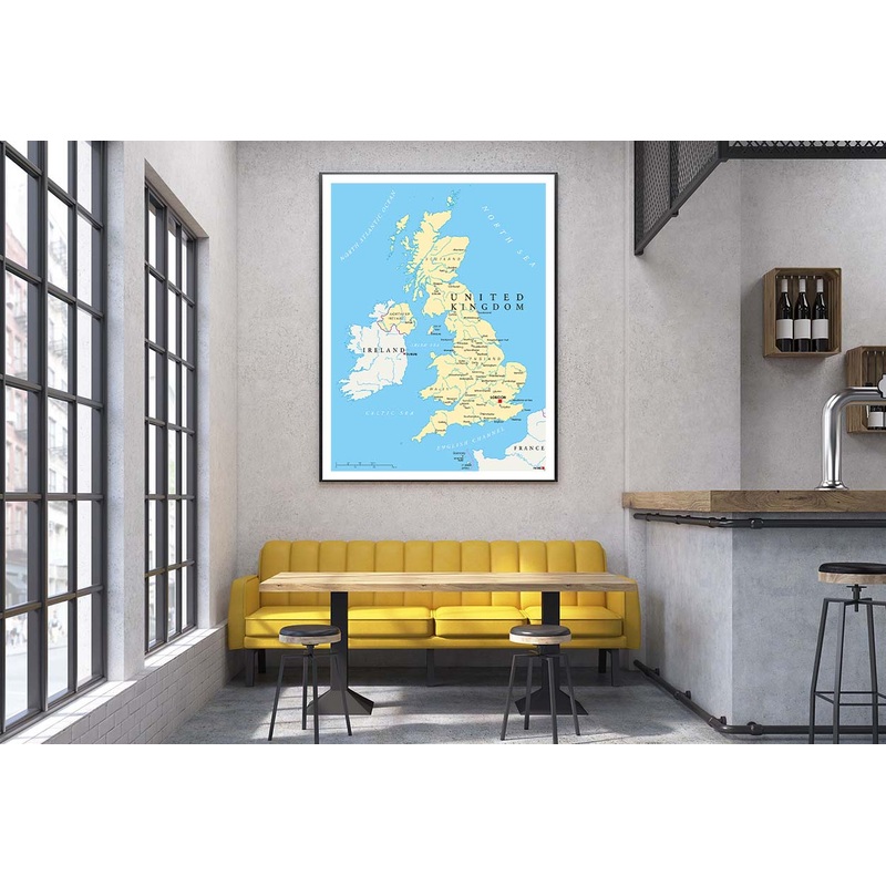 UK Political Map with Capital London Home Decor Premium Quality Poster Print Choose Your Sizes