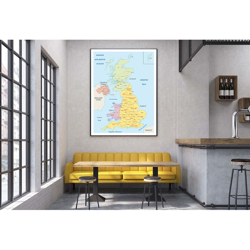 United Kingdom Administrative Map Home Decor Premium Quality Poster Print Choose Your Sizes