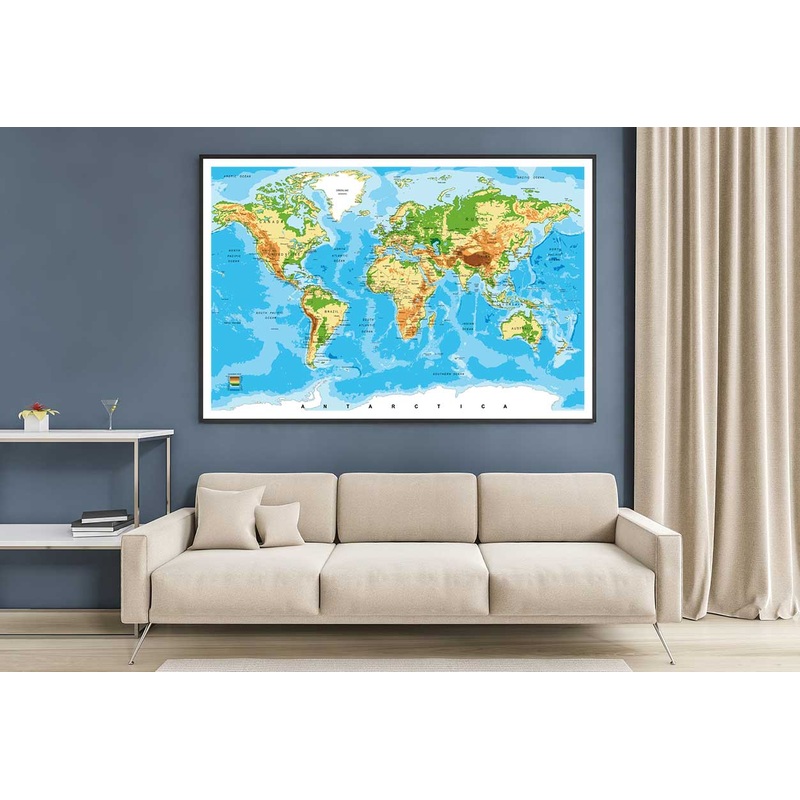 World Map Geological Home Decor Premium Quality Poster Print Choose Your Sizes