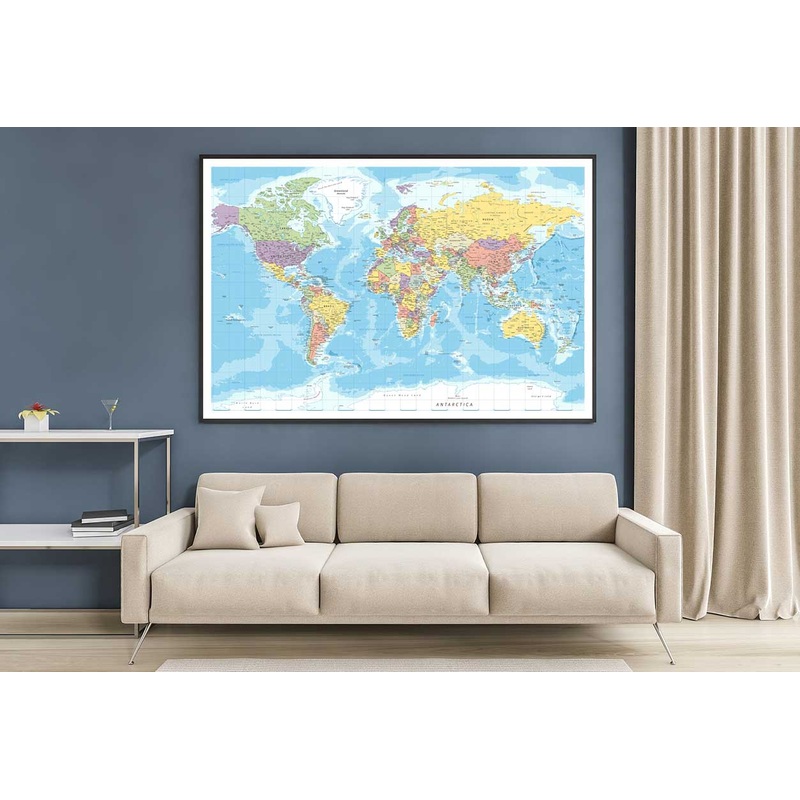 World Map Home Decor Premium Quality Poster Print Choose Your Sizes