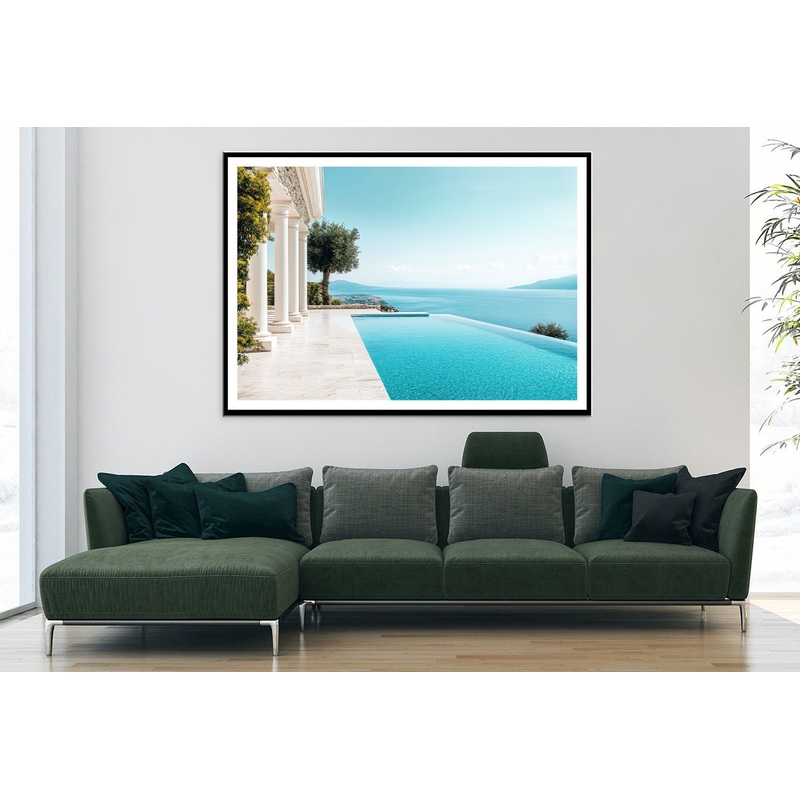 A Beautiful Pool with a View of the Ocean Home Decor Premium Quality Poster Print Choose Your Sizes