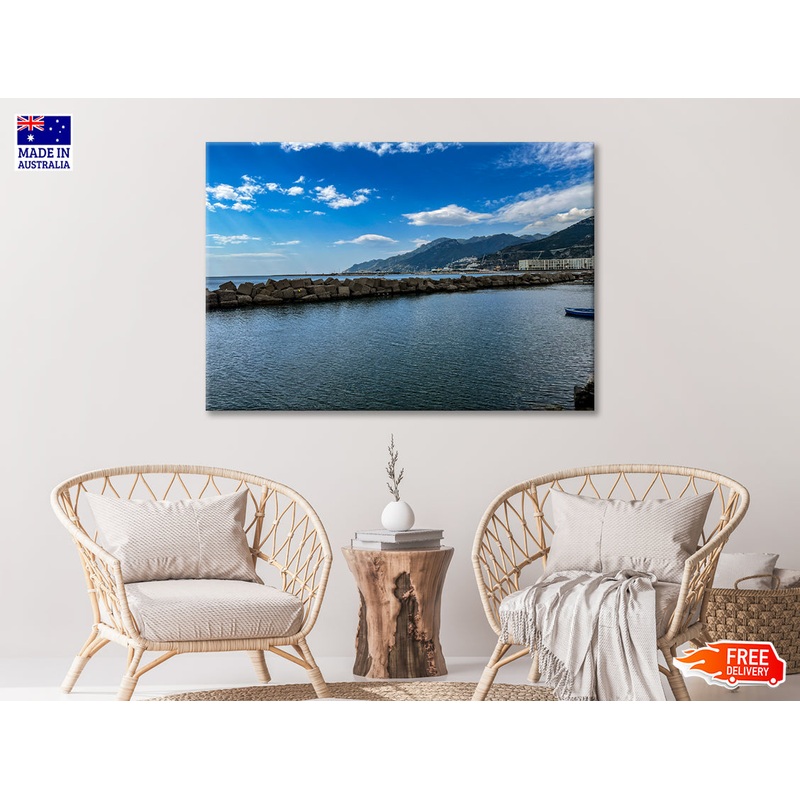 Beautiful Coast of Salerno Italy Alps Print 100% Australian Made