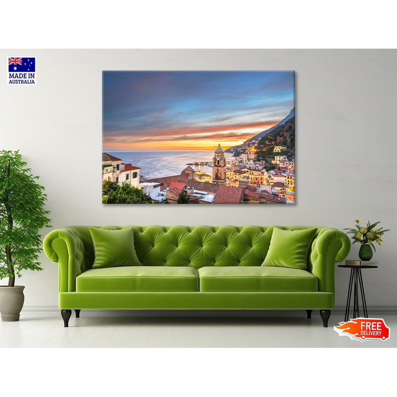 Beautiful Sky with Amalfi Coast Print 100% Australian Made
