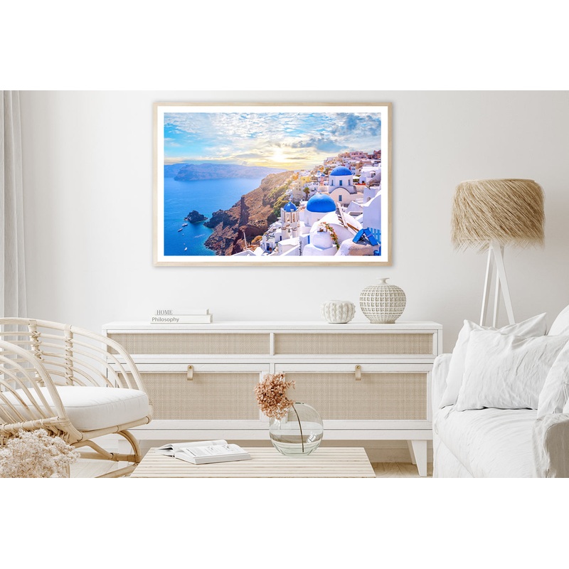 Sunrise In Oia Santorini Greece Home Decor Premium Quality Poster Print Choose Your Sizes