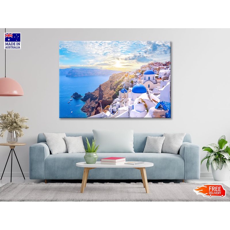 Sunrise In Oia Santorini Greece Print 100% Australian Made