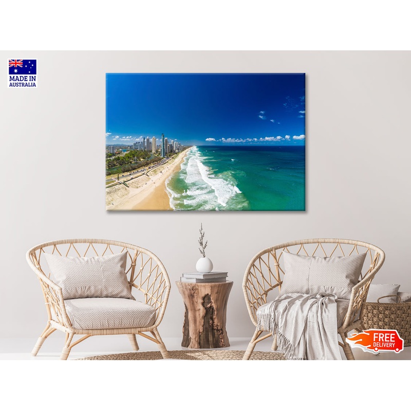 Surfers Paradise Beach Seashore Print 100% Australian Made