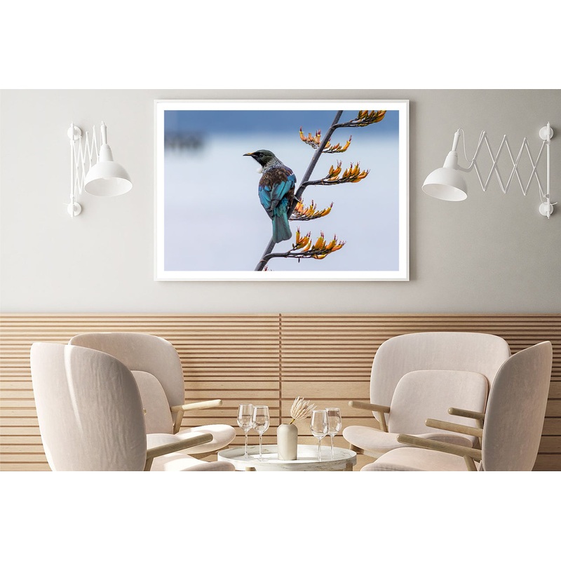 Tui Bird on New Zealand Flax Tree Home Decor Premium Quality Poster Print Choose Your Sizes