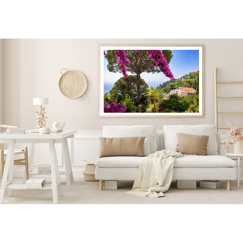 Umbrella Pine Tree and Flowers Home Decor Premium Quality Poster Print Choose Your Sizes