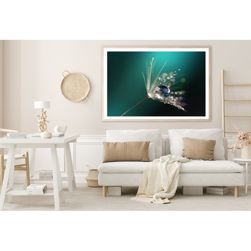 Water Droplet on Common Dandelion Home Decor Premium Quality Poster Print Choose Your Sizes