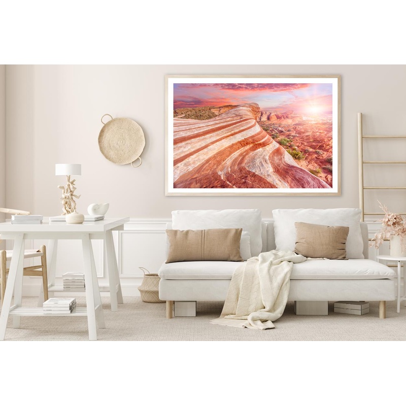 Amazing Colors and Shape of The Fire Wave Rock in Valley Of Fire State Park, Nevada, USA Home Decor Premium Quality Poster Print Choose Your Sizes