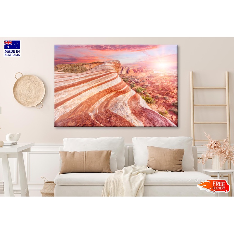 Amazing Colors and Shape of The Fire Wave Rock in Valley Of Fire State Park, Nevada, USA Wall Art Decor 100% Australian Made