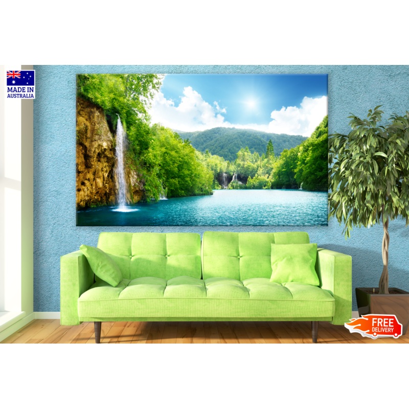 Beautiful Waterfalls Lake & Forest Photograph Print 100% Australian Made