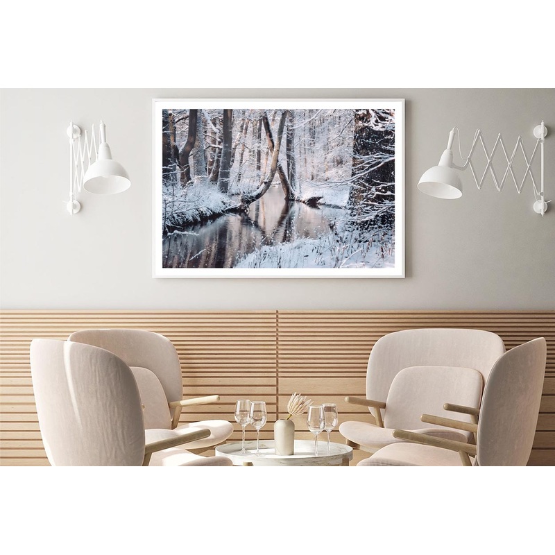 Beautiful Winter Landscape with The River Home Decor Premium Quality Poster Print Choose Your Sizes