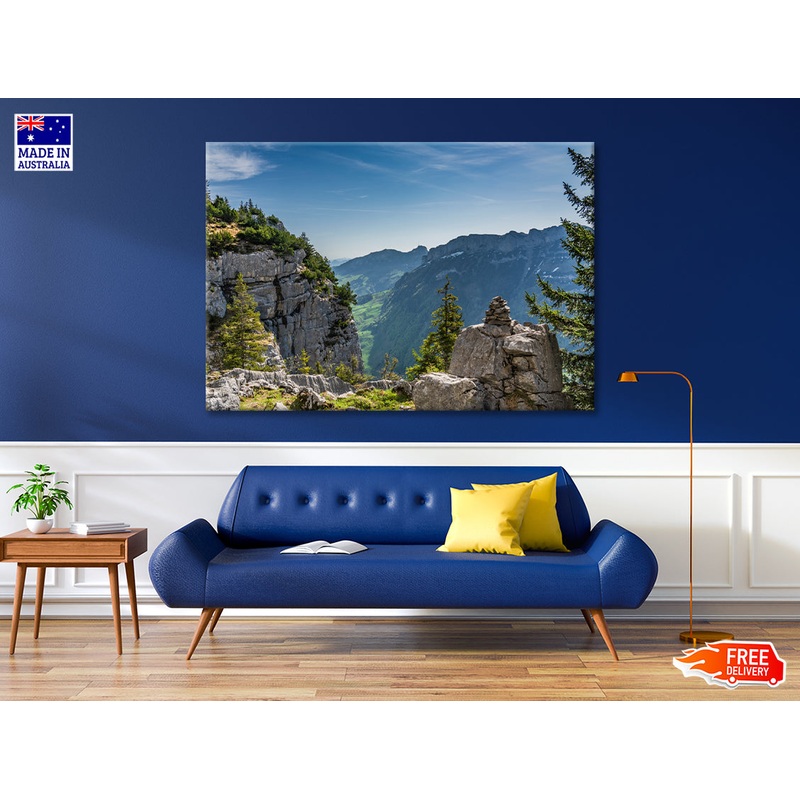 Swiss Alps Mountain Range with Sky Print 100% Australian Made