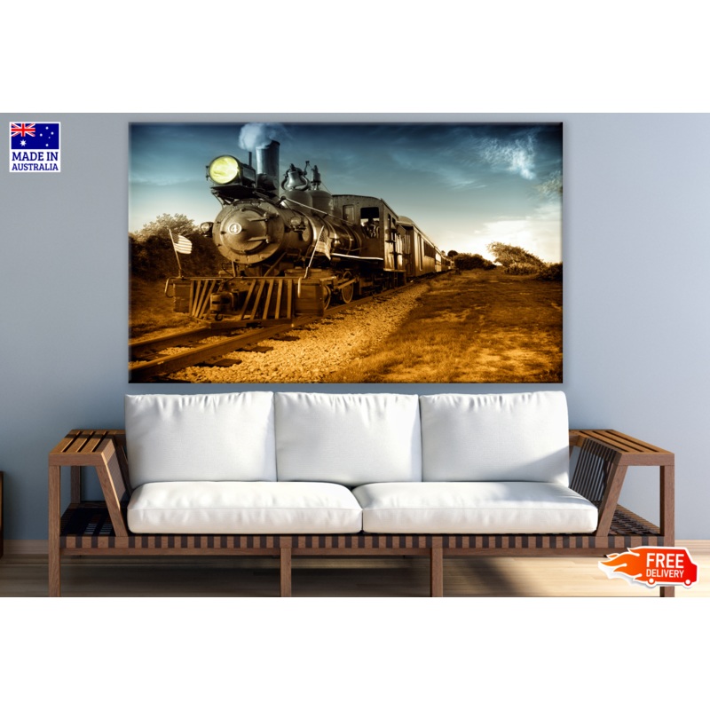 Vintage Train Between Forest Photograph Print 100% Australian Made