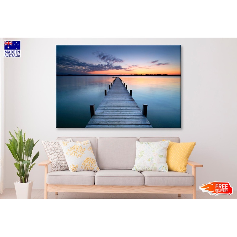 Woman Meditating at The End of The Jetty  Wall Art Decor 100% Australian Made