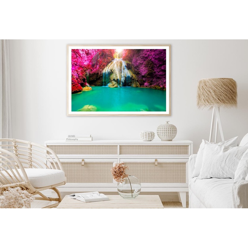 Wonderful Waterfall with Colorful Tree in Thailand Home Decor Premium Quality Poster Print Choose Your Sizes