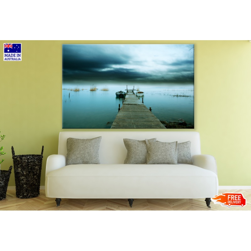 Wooden Pier on Lake Photograph Print 100% Australian Made