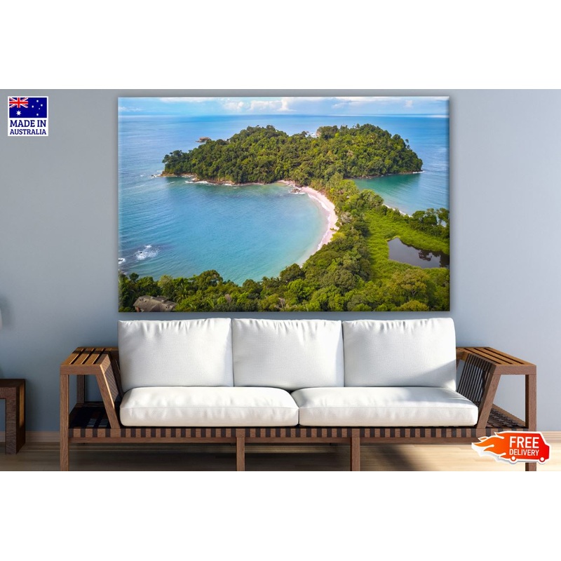 Aerial View of Island Print 100% Australian Made
