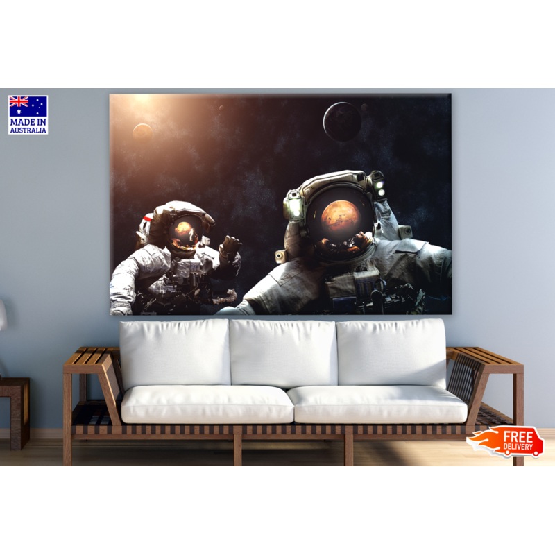 Astronauts in Space Planet Photograph Print 100% Australian Made
