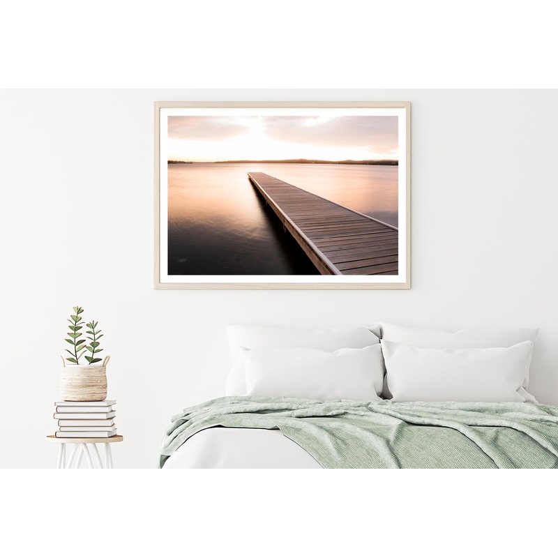 Wooden Pier On Sunrise View Home Decor Premium Quality Poster Print Choose Your Sizes