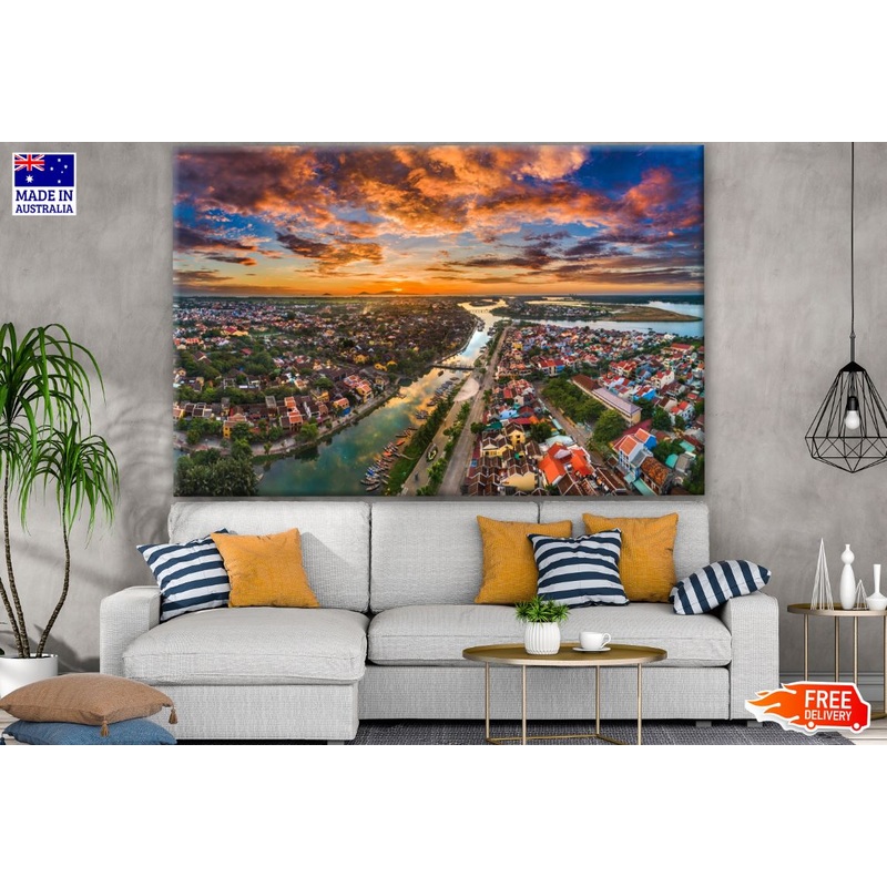Aerial View of Hoi An Ancient Town in Vietnam Photograph Print 100% Australian Made