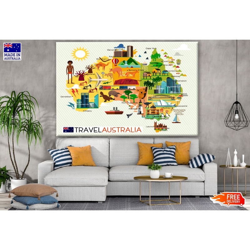 Australia Map Vector Print 100% Australian Made