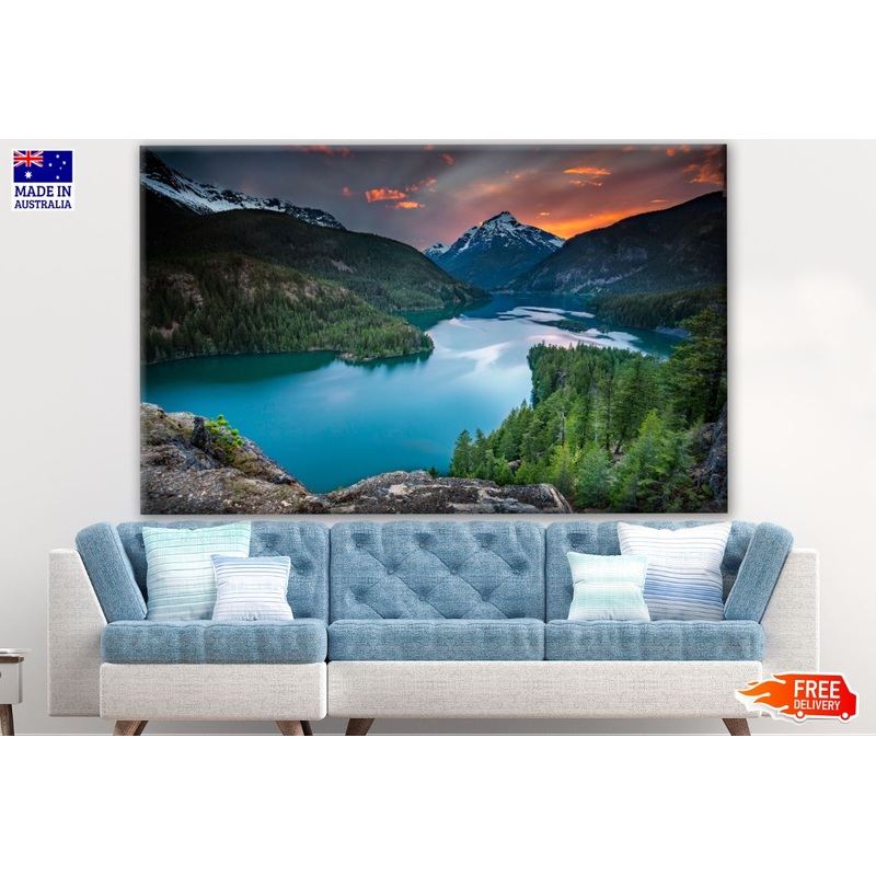 Beautiful Lake & Mountain View near North Cascade National Park Photograph Print 100% Australian Made