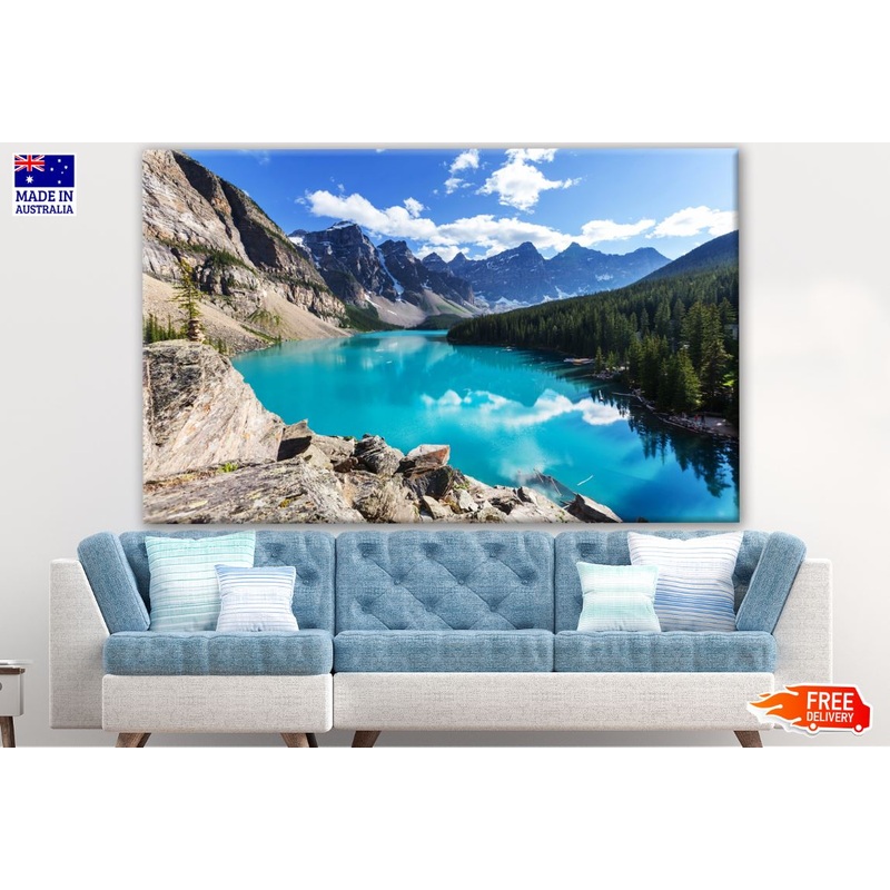 Beautiful Turquoise Waters of the Moraine Lake in Canada Photograph Print 100% Australian Made