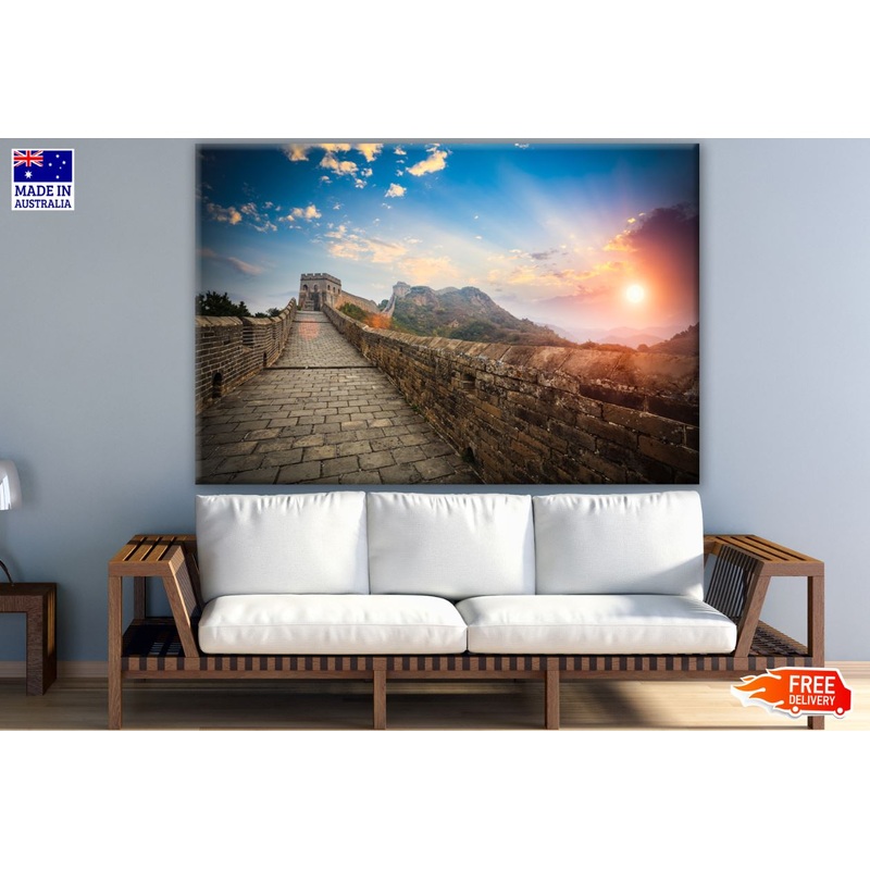 Sunset View from Great Wall in China Photograph Print 100% Australian Made