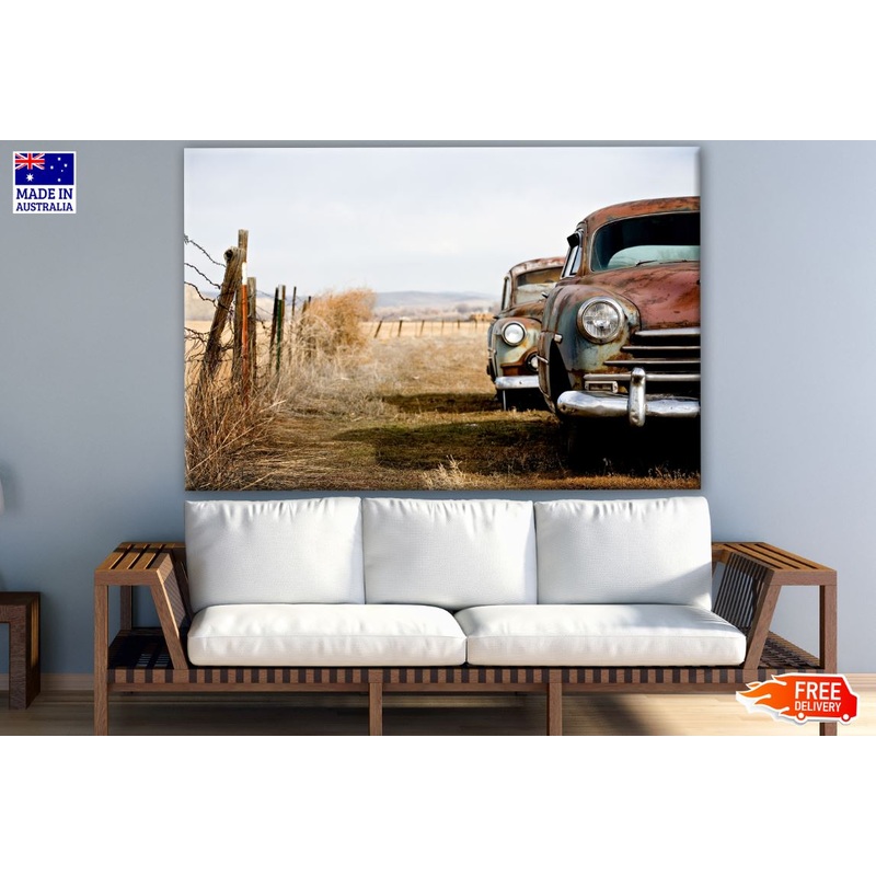 Vintage Cars Abandoned & Rusting Away in Rural Wyoming Print 100% Australian Made