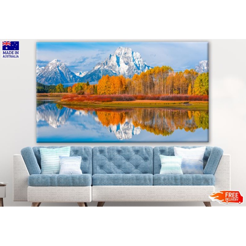 Autumn Forest Near Lake Scenery Photograph Print 100% Australian Made