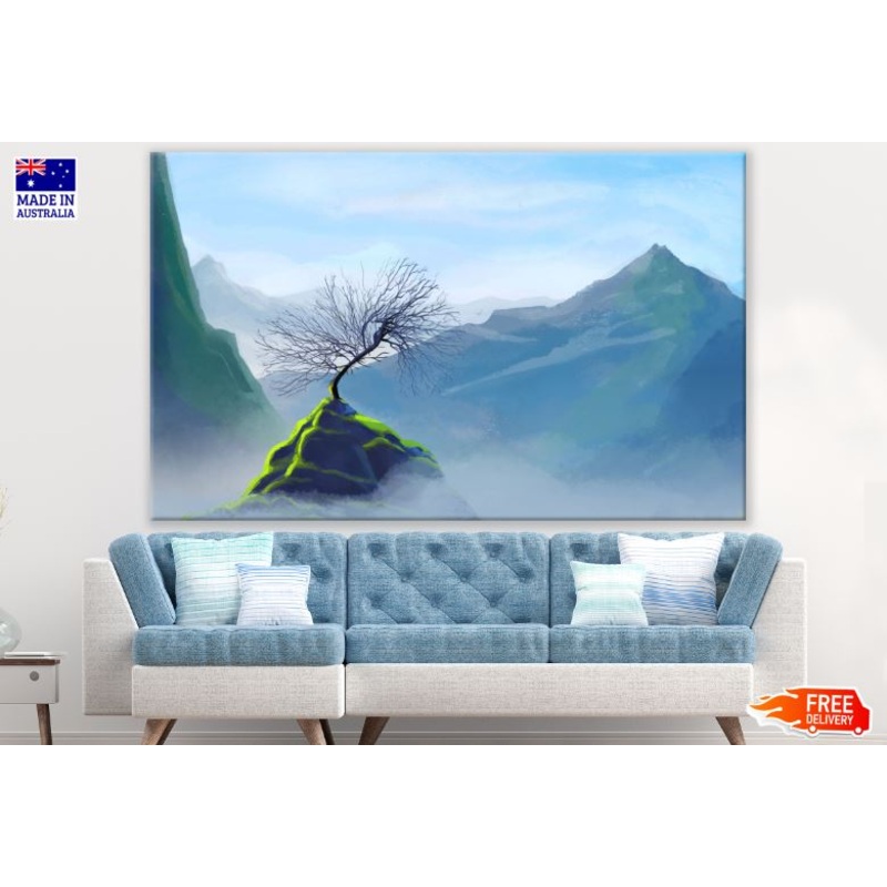 Tree on Hill Digital Painting Print 100% Australian Made