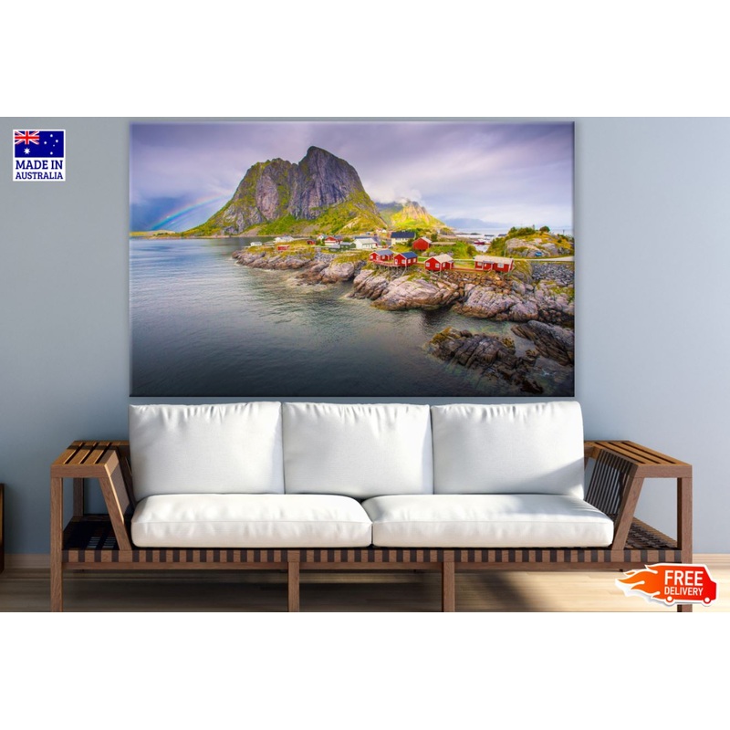 Village & Mountain View Scenery Photograph Print 100% Australian Made