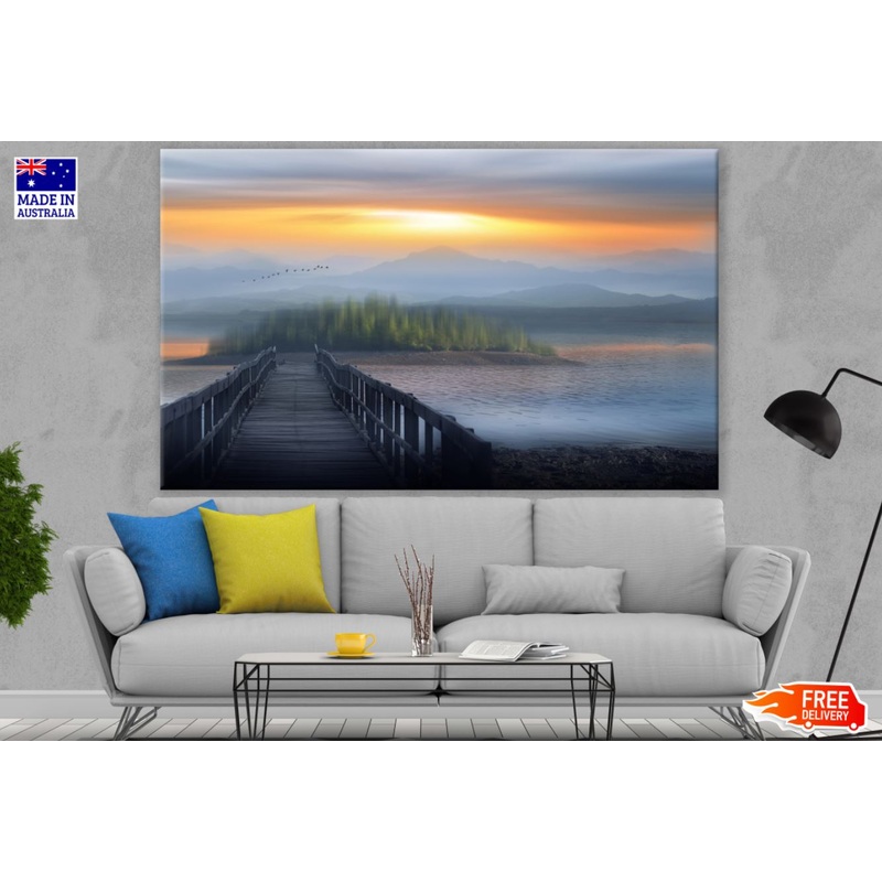 Wooden Bridge to Island Sunset Photograph Print 100% Australian Made