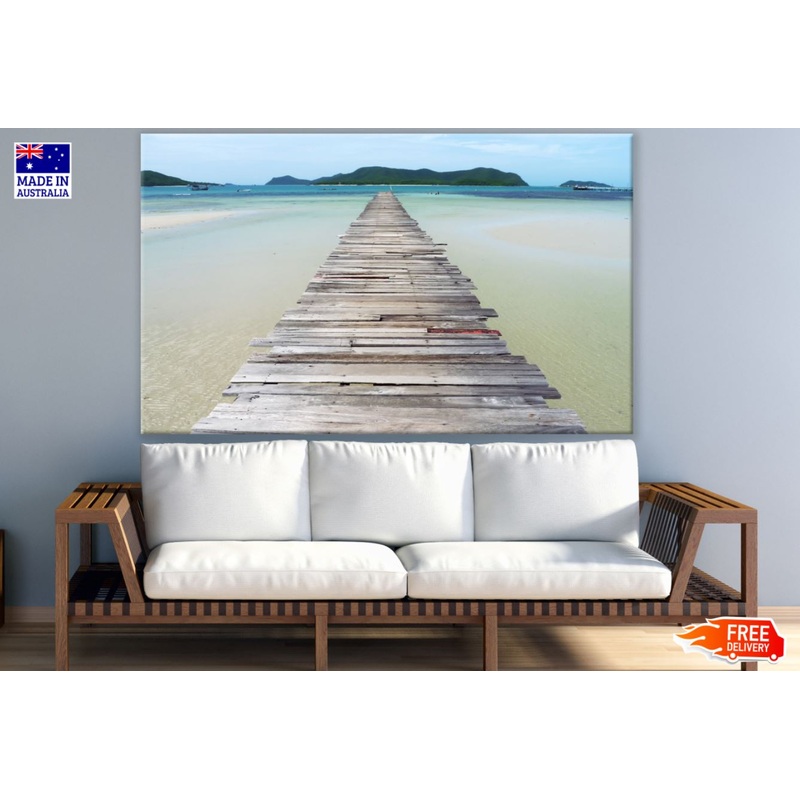 Wooden Pier Over Sea Photograph Print 100% Australian Made