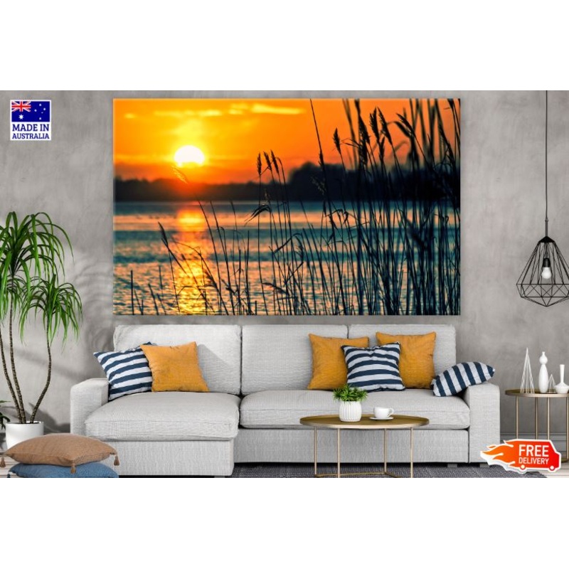Sunset Over Lake Scenery Photograph Print 100% Australian Made