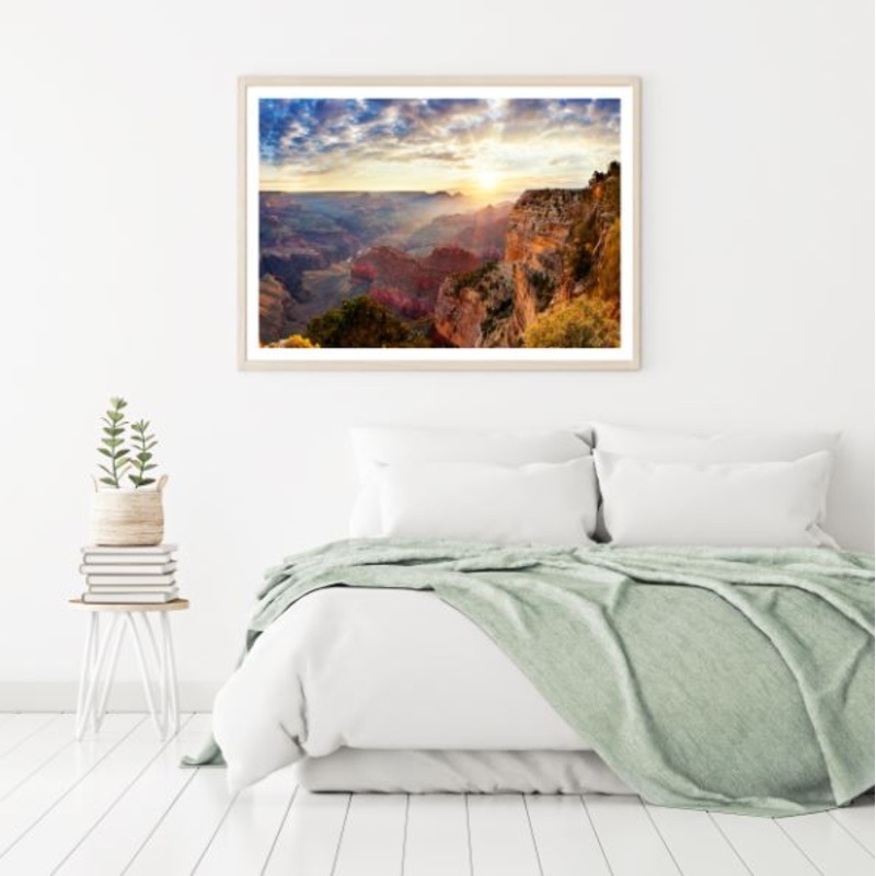 Sunset Over Mountains Scenery Photograph Home Decor Premium Quality Poster Print Choose Your Sizes