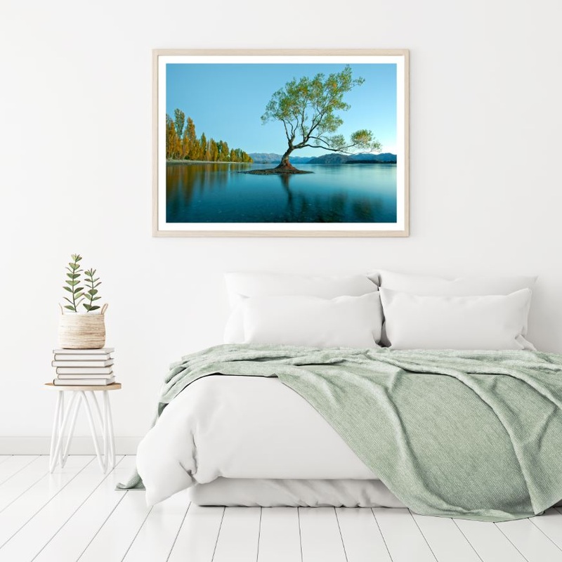 Tree in a Lake Scenery Photograph Home Decor Premium Quality Poster Print Choose Your Sizes