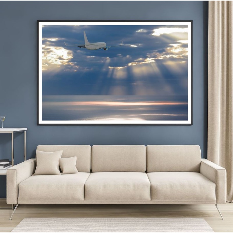Air Plane on Sky View  Photograph Home Decor Premium Quality Poster Print Choose Your Sizes