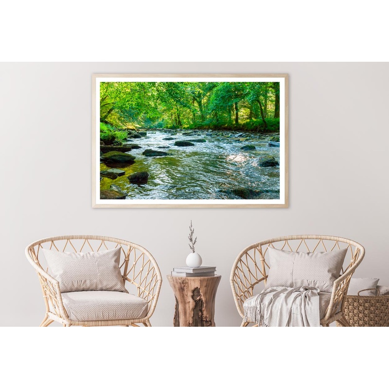 Along The River Barle in Tarr Steps Woodland Home Decor Premium Quality Poster Print Choose Your Sizes