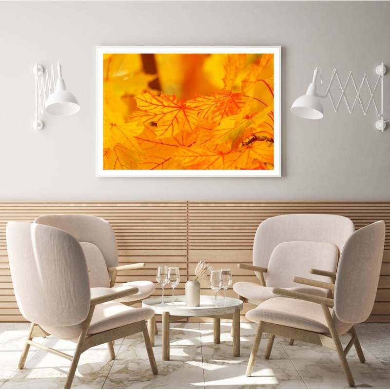 Autumn Leaves Closeup Photograph Home Decor Premium Quality Poster Print Choose Your Sizes