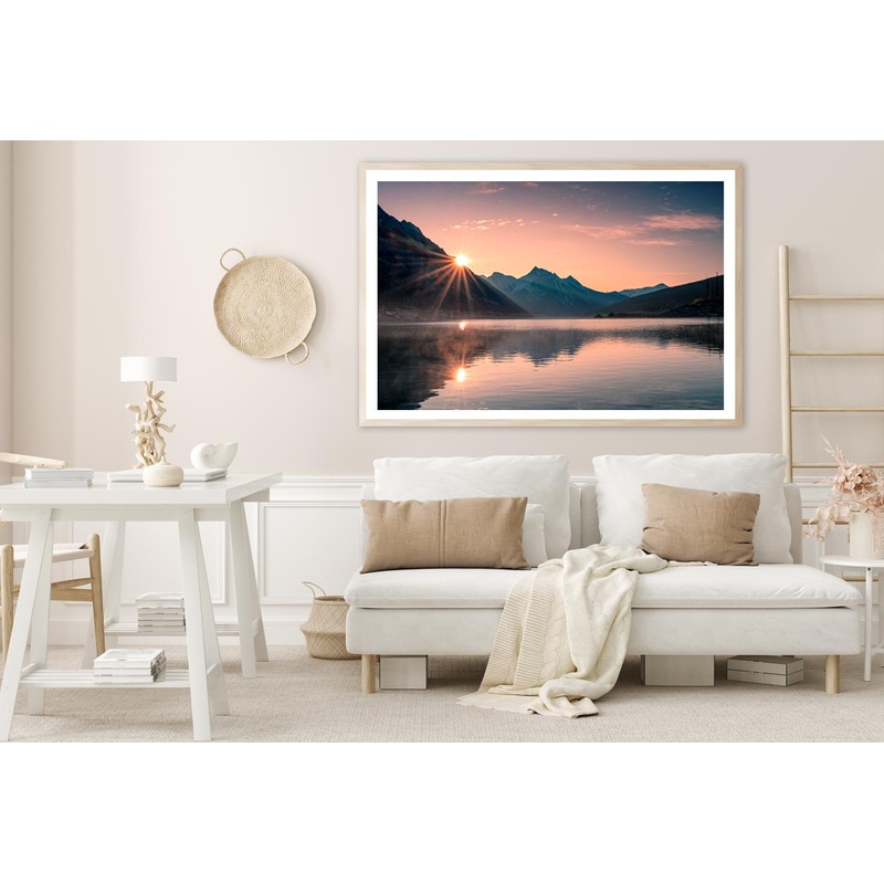 Sunrise On Mountain with Foggy in Medicine Lake at Jasper Home Decor Premium Quality Poster Print Choose Your Sizes