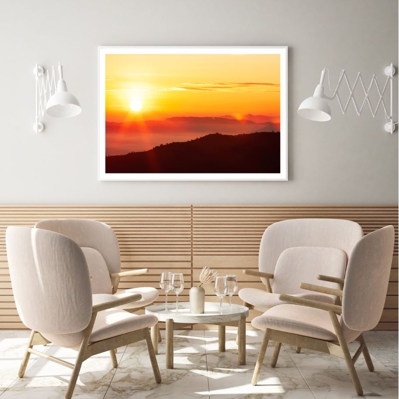 Sunset Mountains Scenery View Home Decor Premium Quality Poster Print Choose Your Sizes