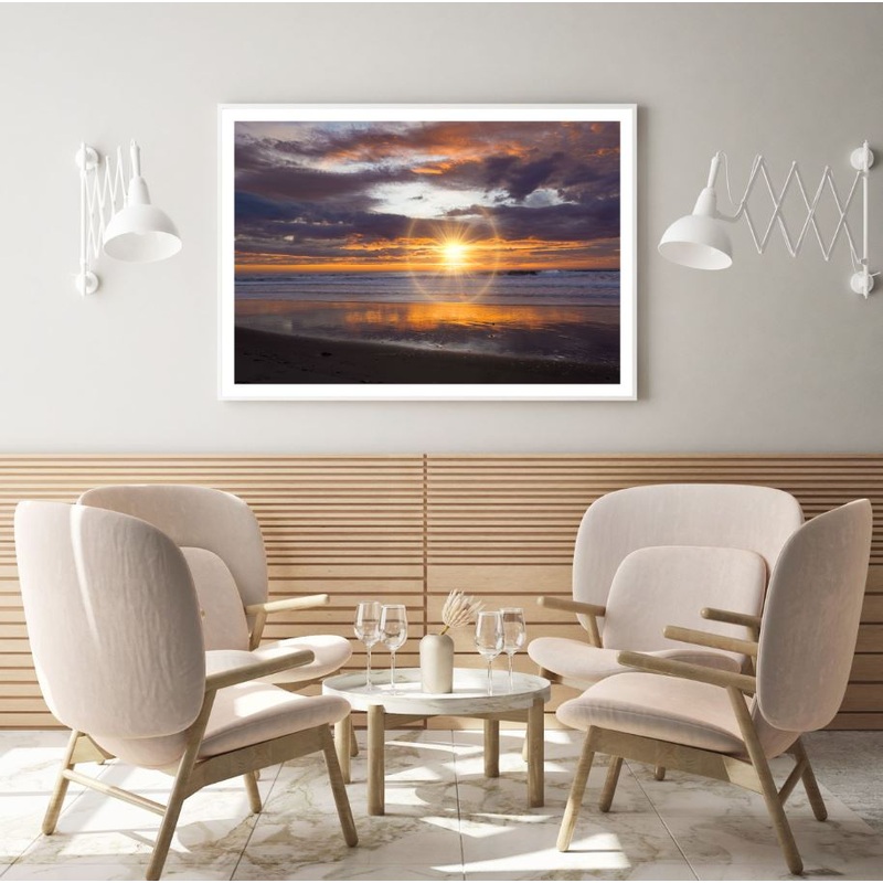 Sunset Sea Scenery Photograph Home Decor Premium Quality Poster Print Choose Your Sizes